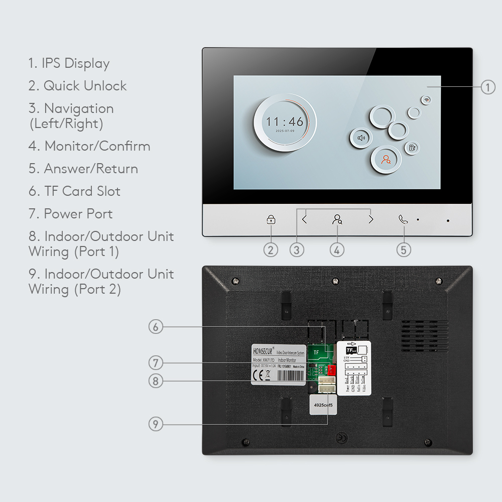 Tuya Smart WIFI Indoor Monitor - огляд і ціна Smart Doorbell Wired