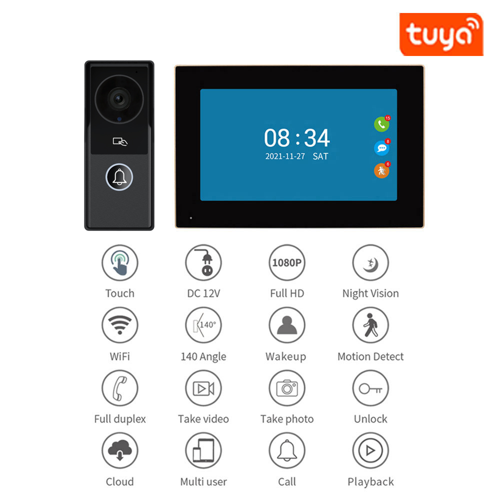 7/10 Inch Video Intercom 1080P - огляд і ціна Smart Doorbell Wired